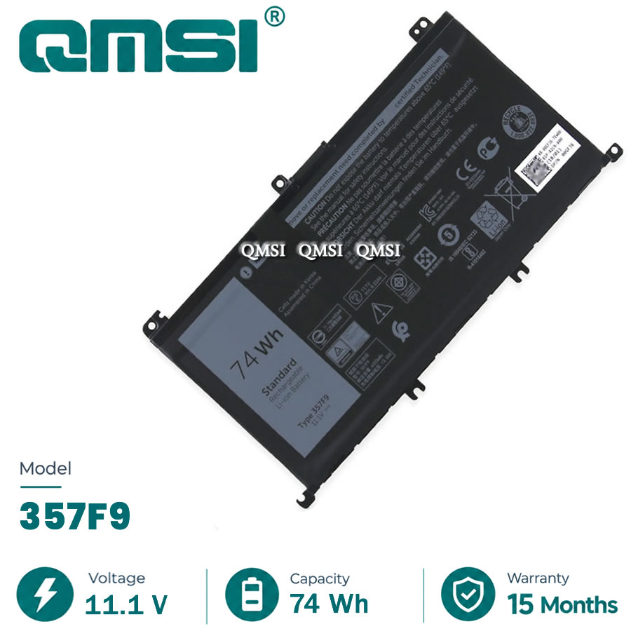 QMSI 11.1V 74Wh 6333mAh Mode 357F9 00GFJ6 Battery For Dell Inspiron 15-7000 7557/59/66/67 5576 INS15PD-154/1748B/1848B laptop