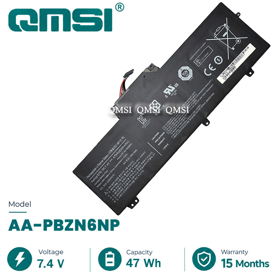 QMSI 7.4 V 47WH 6340mAh Model AA-PBZN6PN Battery For Samsung 350U2B 350U2A NP350U2B BA43-00315A NP350U2Y laptop