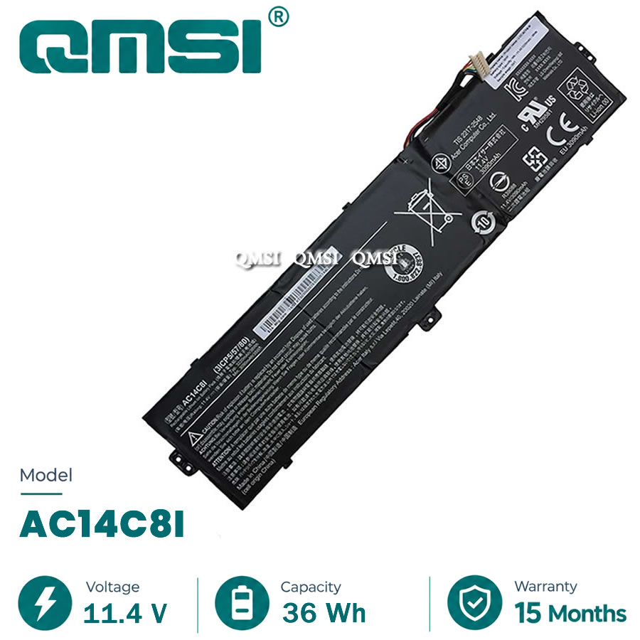 QMSI 11.4V 3090mAh 36wh Model AC14C8I AC14C8i Battery For Acer Aspire Switch 12 SW5-271 3ICP5 / 57/80 KT.0030G 007 laptop