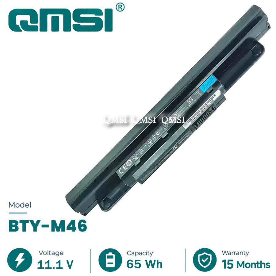 QMSI 11.1V 65Wh 5700mAh Model BTY-M46 battery For MSI X-slim X460 X460DX GE40-i760M2811 GE40 2PC 20L 20C 20PC laptop