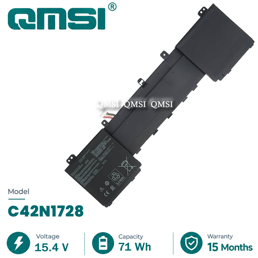 QMSI 15.4V 71wh 4480mAh Model C42N1728 Battery For Asus ZenBook Pro U5500 UX550GEX UX550GDX UX550GD UX580GE Laptop
