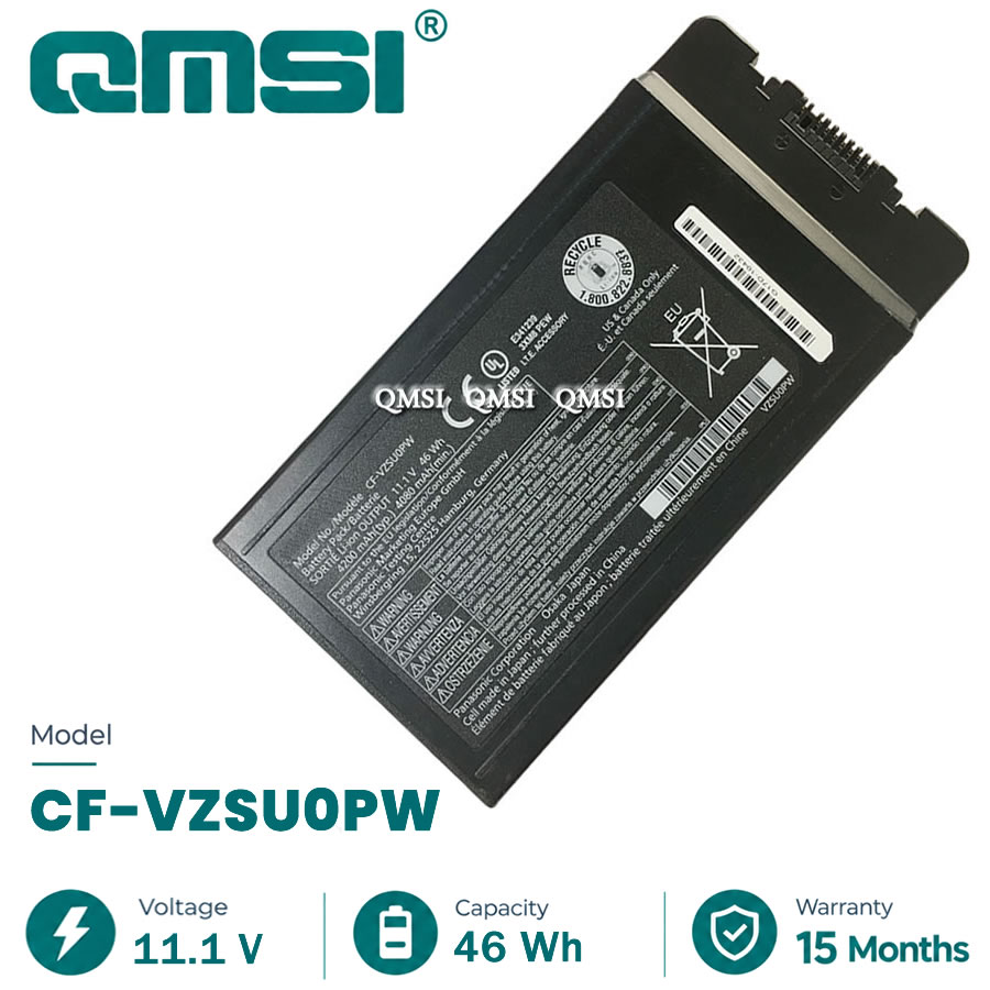 QMSI 11.1V 46Wh 4080mAh Model CF-VZSU0PW CF-VZSU0PR/GW CF-VZSU0LW battery For Panasonic Toughbook CF-54 Three -proof laptop