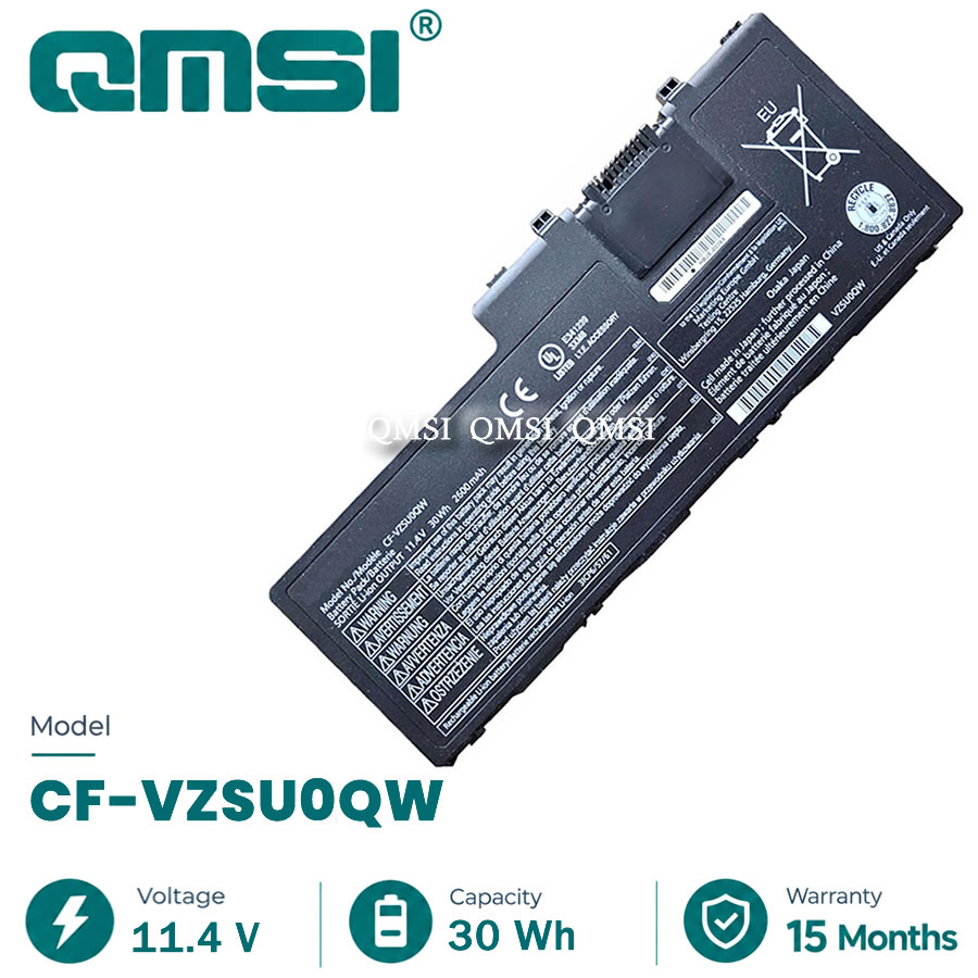 QMSI 11.4V 30Wh 2600mAh Model CF-VZSU0QW/JS/K/Q/CF-VZSU0QR Battery For Panasonics ToughBook CF-20 Toughpad FZ-A2 Three defenses Laptop