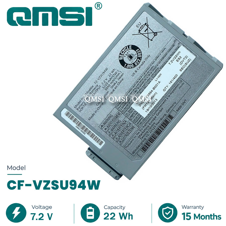 QMSI 7.2V 22/49Wh 3220/7100mAh Model FZ-VZSU94W FZ-VZSU94JS FZ-VZSU94R FZ-VZSU95W FZ-VZSU95JS battery For Panasonic Toughpad FZ-M1 FZ-B2 FZ-M1C series laptop