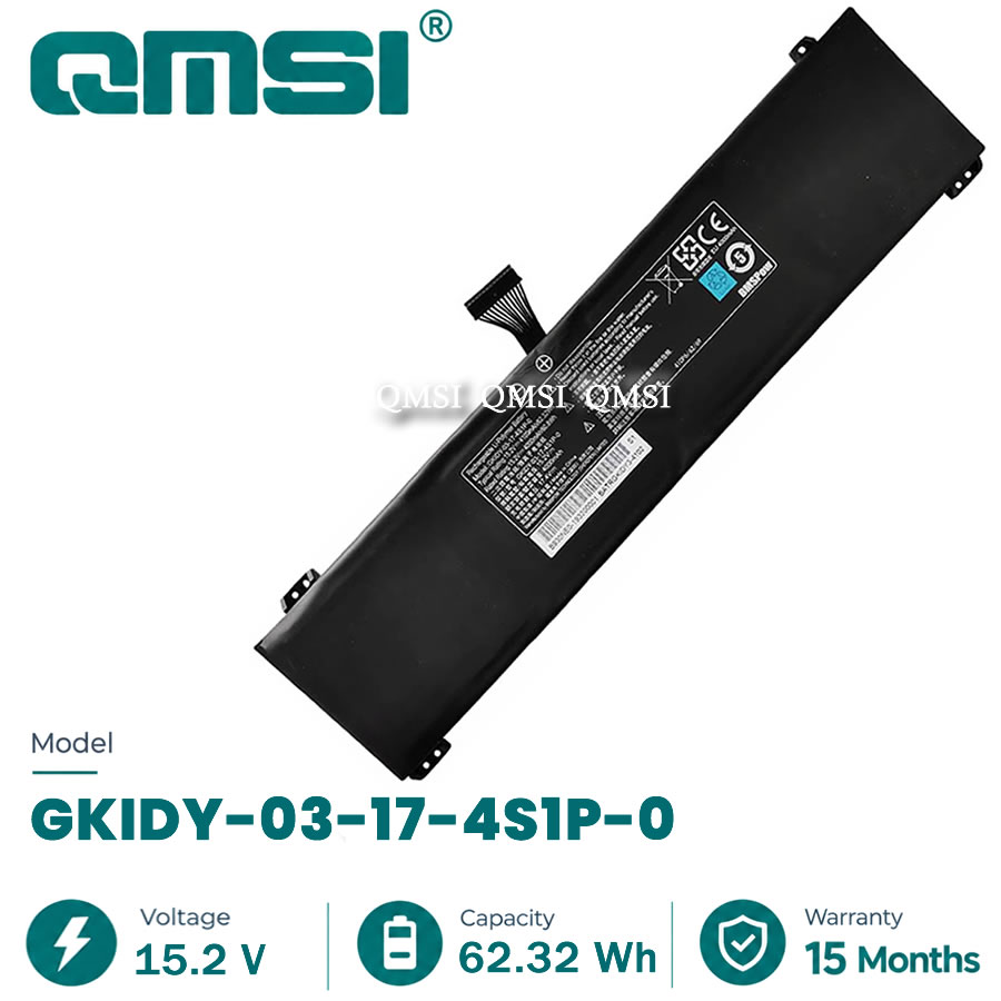 QMSI 15.2V 62.32Wh 4100mAh Model GKIDY-03-17-4S1P-0 Battery For Mechrevo Umi Pro2/3 MR27 GM5 or Terrans Force QC7 serie Laptop