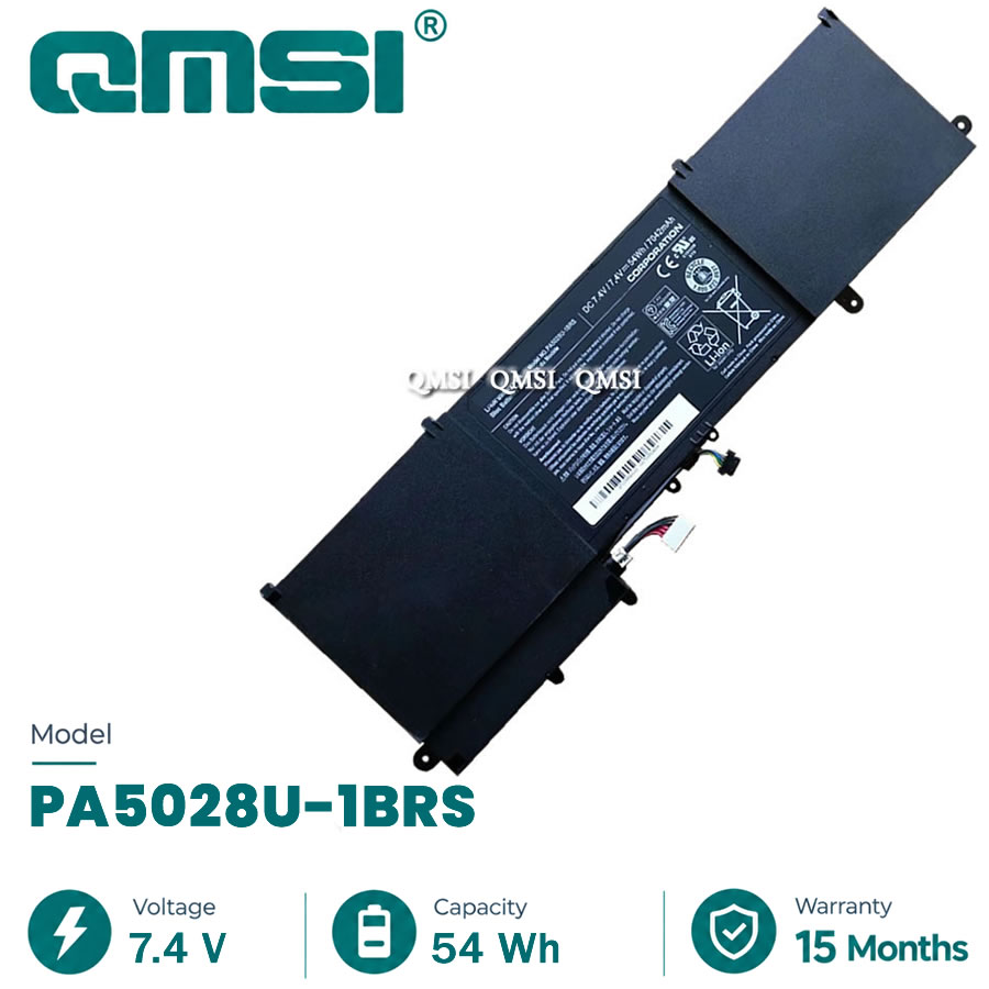 QMSI 7.4V 54Wh 7042mAh Model PA5028U-1BRS A5028U-1PBRS PA5028U Battery For Toshiba Satellite U840 U845 U845T Series laptop