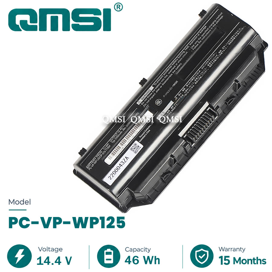 QMSI 14.4 V 46WH 3350mAh Model PC-VP-WP125 OP-570-77004 WP125 battery For NEC PC-LL750HS6R PC-LL750HS6B PC-LL750HS6G PC-LL750LS6R Series laptop