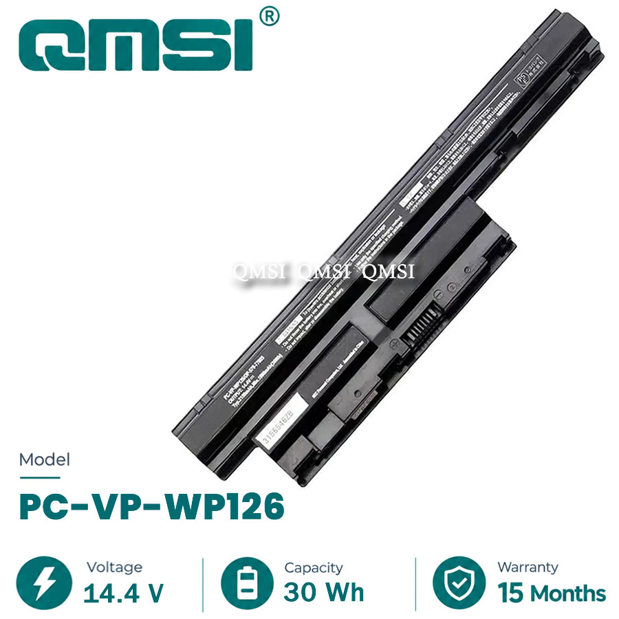 QMSI 14.4V 30Wh 2150mAh Model PC-VP-WP126 WP126 PC-VP-WP128 WP128 battery For NEC PC-LS150HS6B PC-LS150/L series laptop