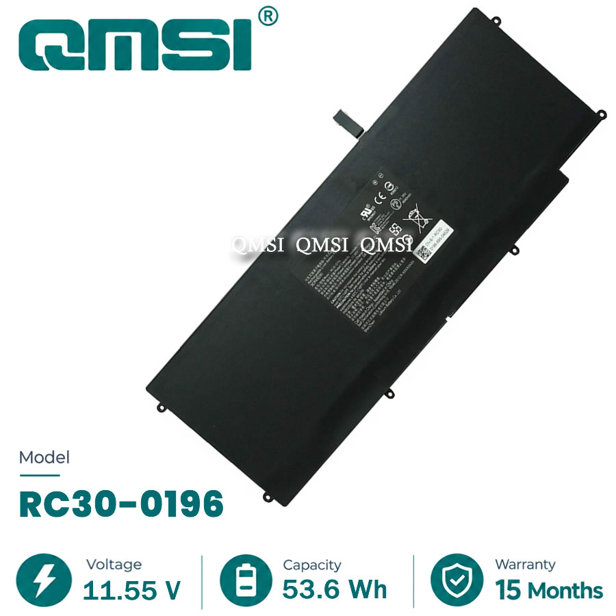 QMSI 11.55V 53.6Wh 4640mAh Model RC30-0196 RZ09-0196 battery For Razer Blade Stealth 2016 2017 RZ09-0163 0239 0293 0294 laptop