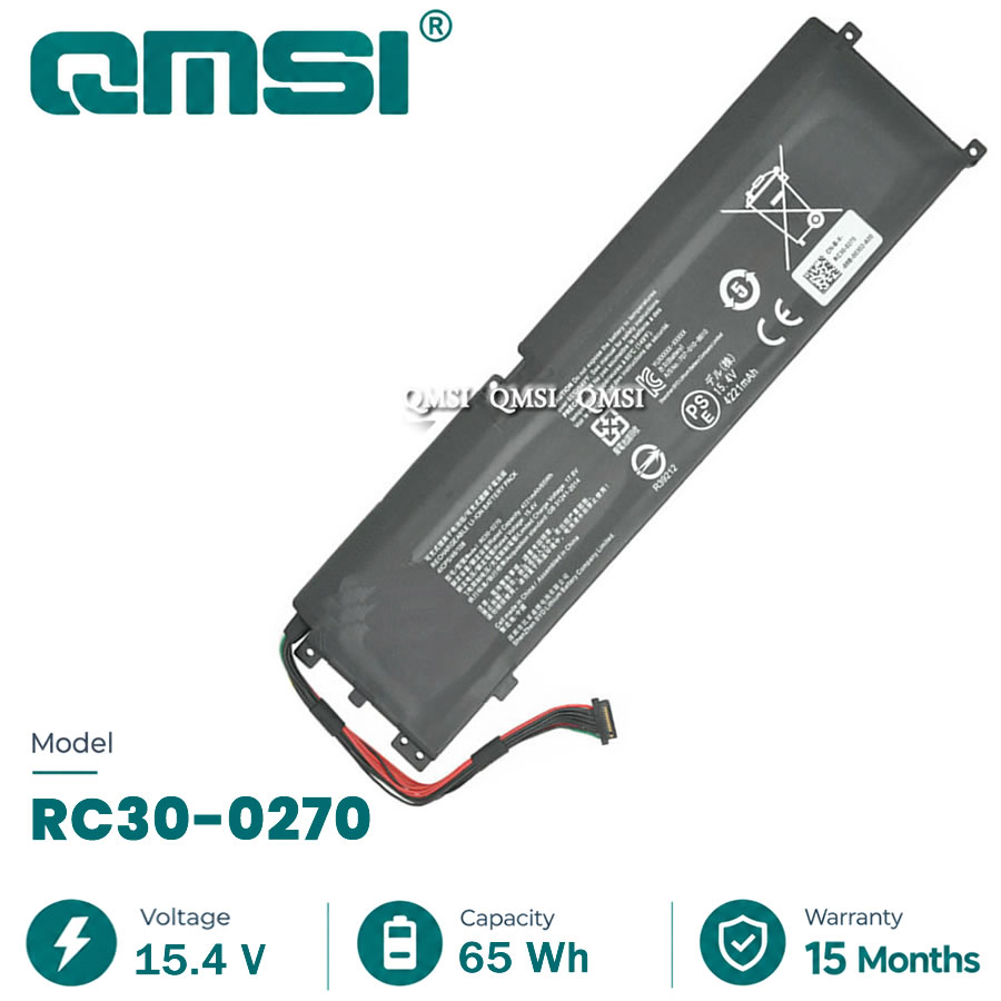 QMSI 15.4V 65W 4221mAh Model RC30-0270 battery For Razer Blade 15R Z09-0300615 standard edition