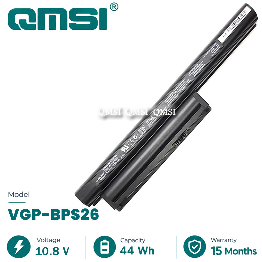 QMSI 10.8/11.1V 44/59WH 4000/5300mAh Model VGP-BPS26 BPS26 BPS26A Battery For SONY VAIO SVE141 SVE14A SVE15 SVE17 laptop