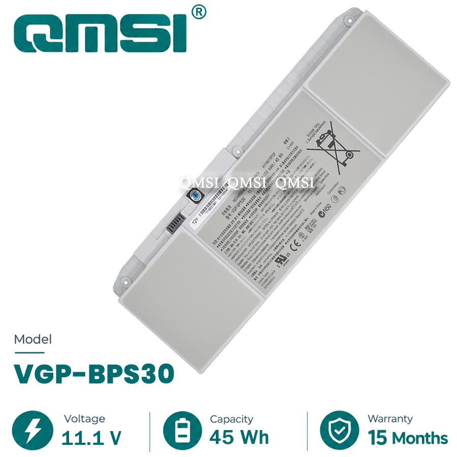 QMSI 11.1V 45wh 4050mAh PCOAOD Model VGP-BPS30 battery Suitable For  Sony SVT-11 SVT-13 T11 T13 SVT-1111M1E / S VT13117ECS laptop