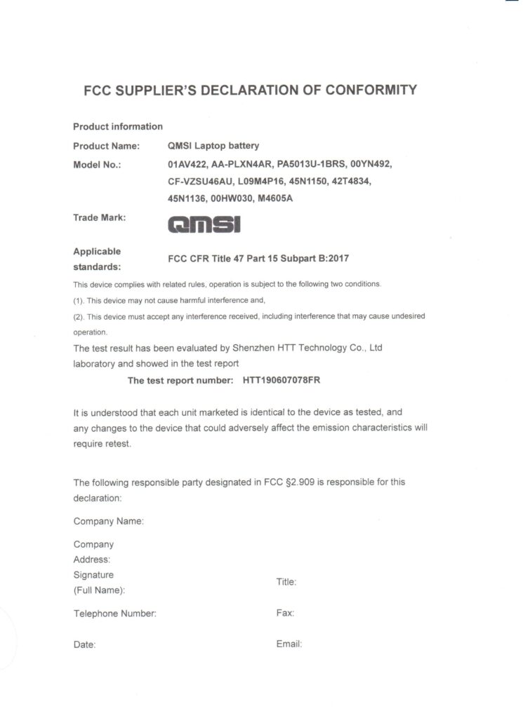 FCC declaration