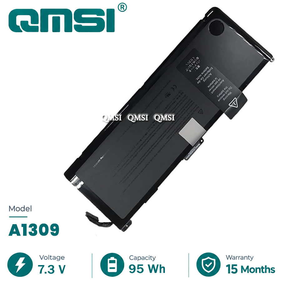 QMSI 7.4V 95WH 10800mAh Model A1309 Battery For APPLE MacBoook Pro 17" (A1297 Mid 2009-2010) 17" MB604/A MC226/A MC024/A series laptop