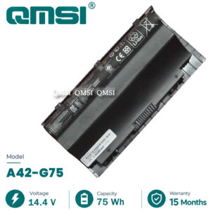 QMSI 14.4V 75WH 5200MAH Model A42-G75 Battery For ASUS G75 G75V G75VW G75VX G75VM G75V 3D G75VM G75VW G75VX Laptop