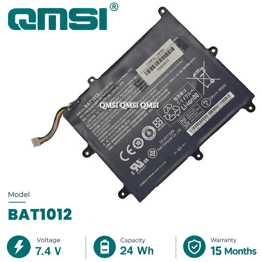 QMSI 7.4V 24Wh 3280mAh Model BAT-1012 laptop battery For Acer Iconia TAB 8: A200 A520 BAT1012 series 2ICP5 / 67/90 BT.00203.011