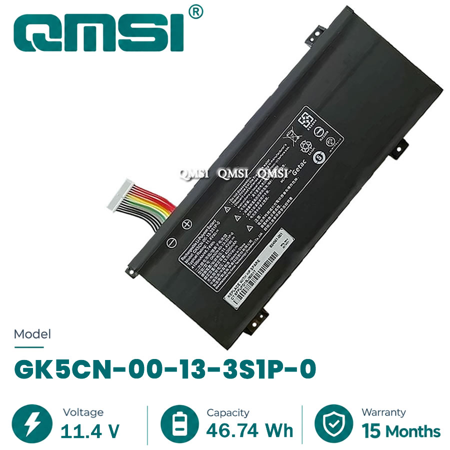 QMSI 11.4V 46.74Wh Model GK5CN-00-13-3S1P-0 Battery For MACHENIKE T90/MECHREVO X8Ti/TONGFANG GK5CN5Z/AFTERSHOCK APEX-15 laptop