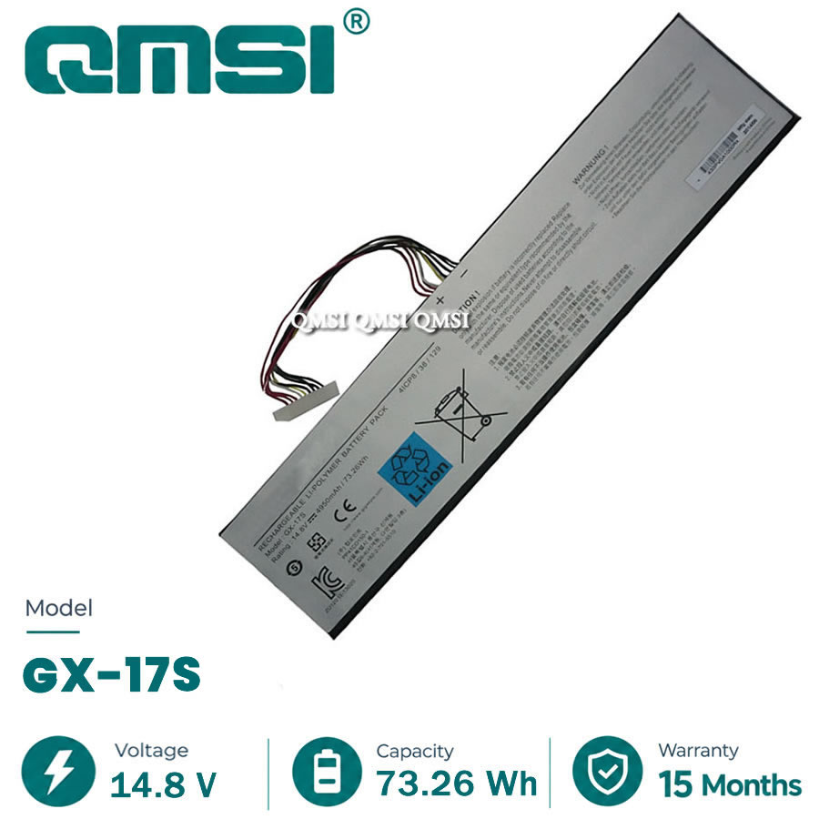 QMSI 14.8V 73.26wh 4950 mAh Model GX-17S battery For GIGABYTE AORUS X3 X5/S X7 V2 V3 V4 V5 V6 series laptop