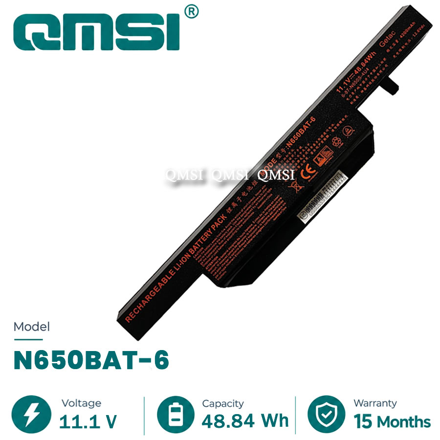 Batterie de remplacement N650BAT-6 pour Hasee