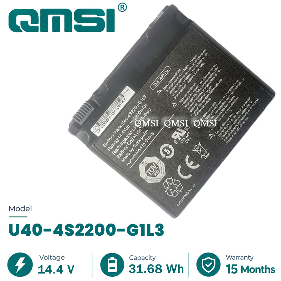 QMSI 14.4V 31.68 Wh 2200mAh Model U40-4S2200-G1L3/E1M1 U40-3S4000-G1B1 battery For HASEE Q213 Q220 Q450 Q540 or UNIWILL U40/50 or Advent 5611 6651 9415 Serie laptop